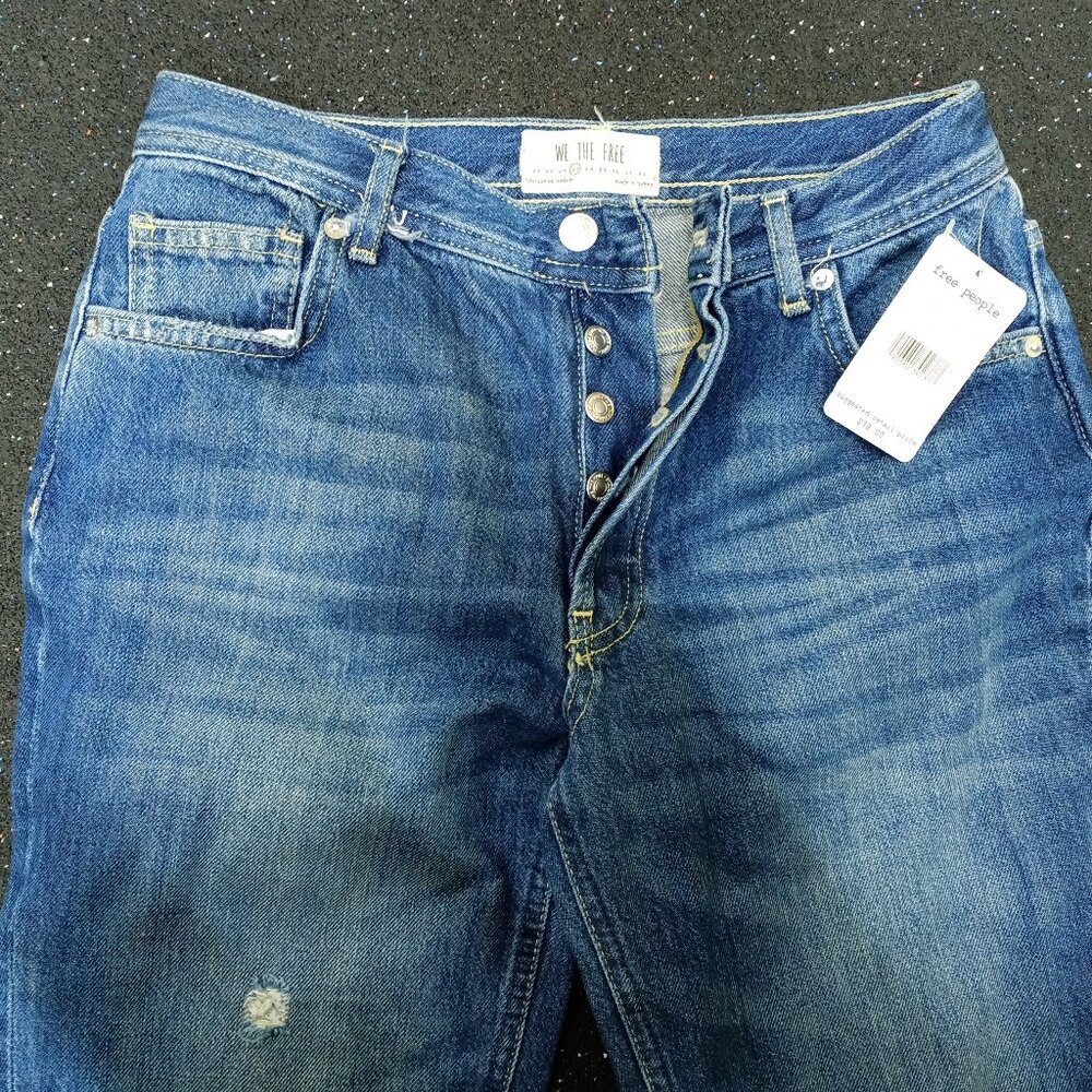 Free People We The Free New with Tags Denim Jeans Seqoia Blue